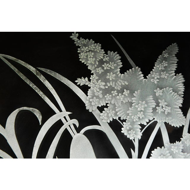 Pair of American Art Deco Revival Etched Frosted Glass Doors by Dennis Abbe For Sale - Image 13 of 18