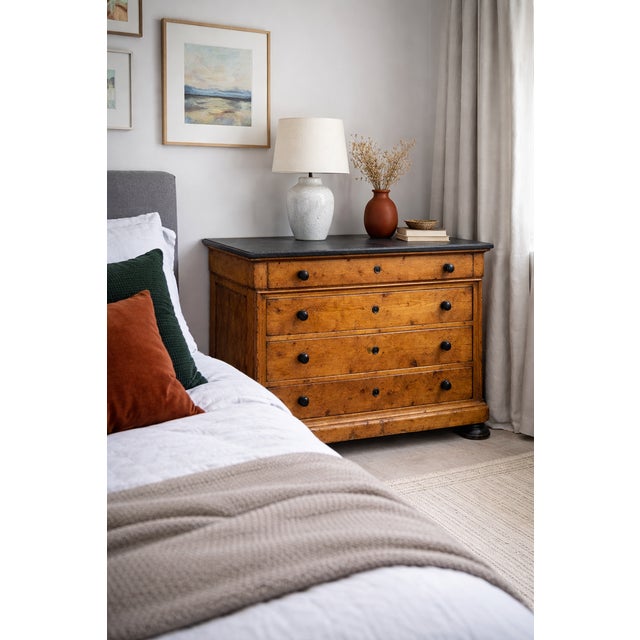 Antique Pine Chest of Drawers with Slate Top, 1890s For Sale - Image 6 of 7