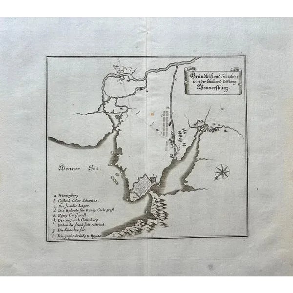 Map of Vänersborg by Merian, 1680 For Sale - Image 9 of 10