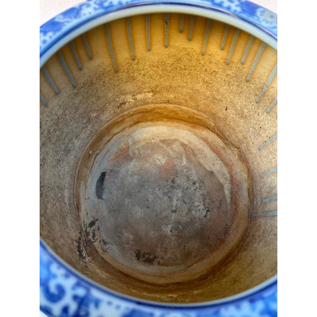 Japanese Blue and White Hibachi Pot For Sale - Image 12 of 13