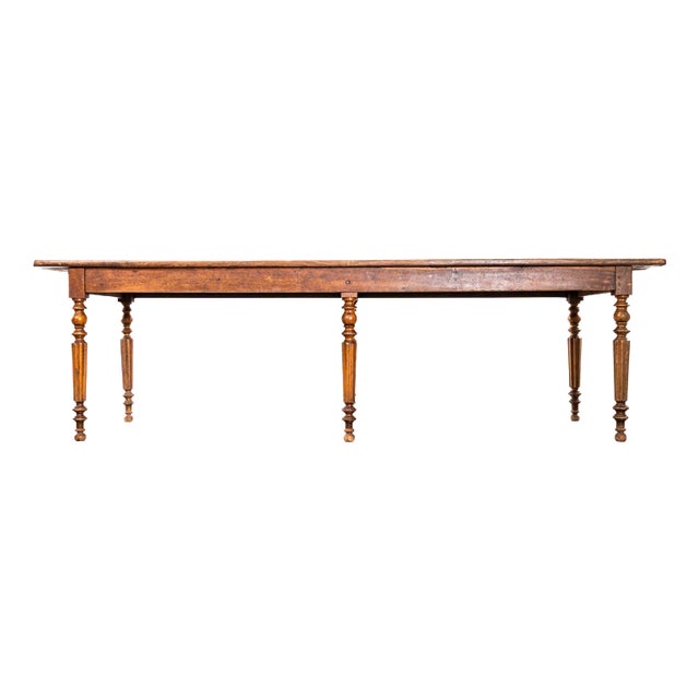 Large French Rectangular Dining Table, 1940s For Sale