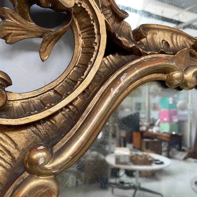 Wood Italian Giltwood Wall Mirrors, 1800s, Set of 2 For Sale - Image 7 of 18