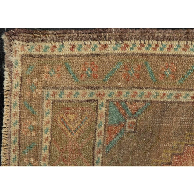Early 21st Century Turkish Mini Rug Oriental Hand Knotted Vintage Rug 1'11" x 3'3" #21196 For Sale - Image 5 of 8
