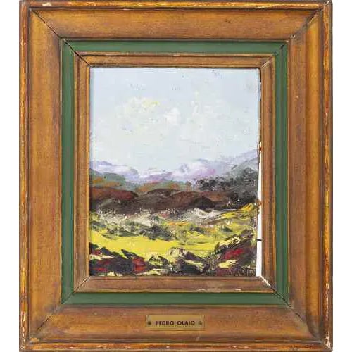 Pedro Olaio, Landscape, Oil on Wood For Sale