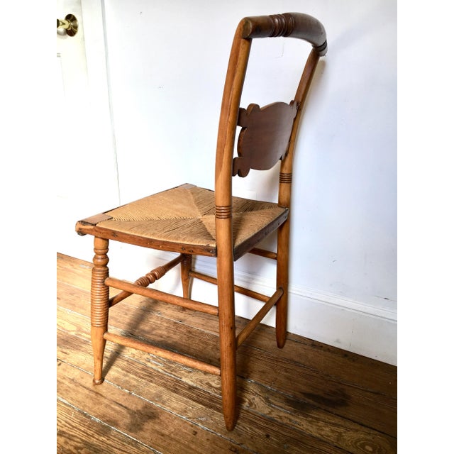 Early 19th Century Rustic 19th Century Rush Seat Side Chair For Sale - Image 5 of 9