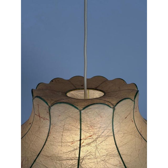 Metal Mid-Century Modern German Cocoon Pendant Lamp with Border Tassels, 1960s For Sale - Image 7 of 14