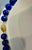 Vintage Lapis Lazuli Single Strand Necklace Yellow Gold 14K Clasp With Diamond For Sale - Image 13 of 18