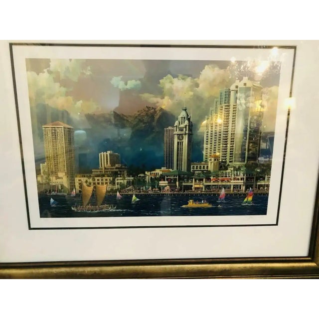 A pair of Alexander Chen Stereolithography Signed and Numbered Framed Prints. One print is titled "Aloha Tower" and the...