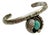 Vintage Southwest Navajo Style Sterling Silver Stamped Turquoise Leaf Cuff Bracelet For Sale