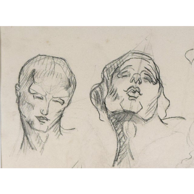 Vintage Art Deco Era Nude Charcoal Portrait Figure Study Drawing by William B Pattengill 1934 For Sale - Image 4 of 8