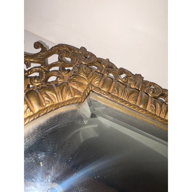 Metal Antique Napoleon III Bronze Mirror, 1950 For Sale - Image 7 of 12