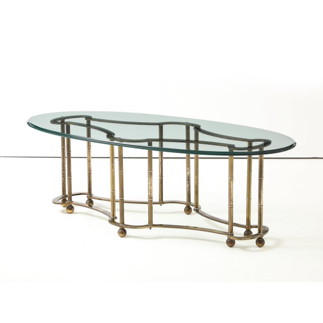 Mastercraft 1970's Mastercraft Racetrack Brass Oval Coffee Table For Sale - Image 4 of 12