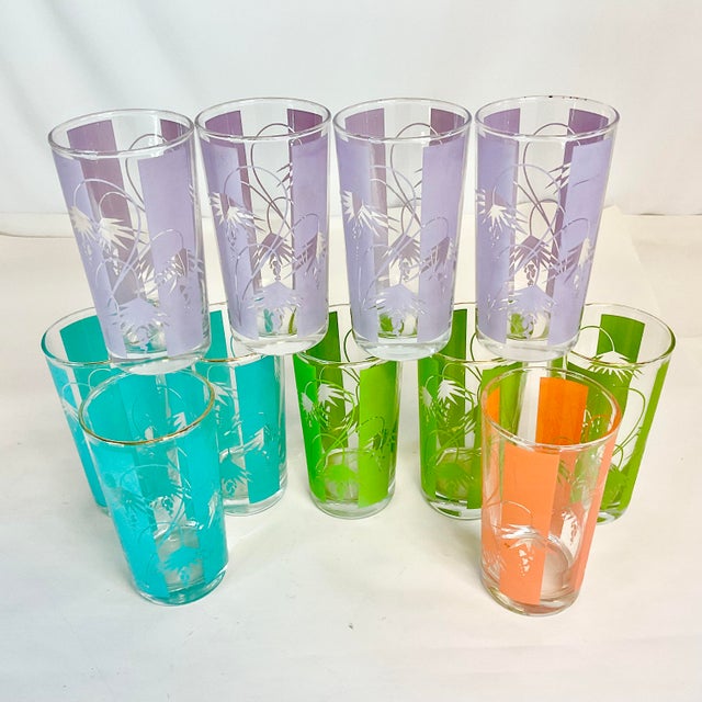 Mid-Century Coastal Mediterranean Style Pitcher & Glassware - Set of 12 For Sale - Image 10 of 11