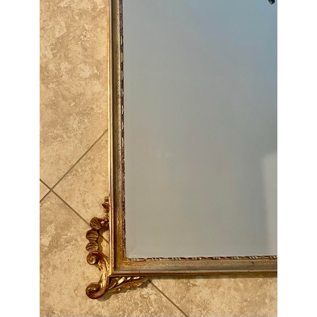 1960s Vintage Regency Rococo Style Gilt Beveled Mirror For Sale - Image 5 of 9