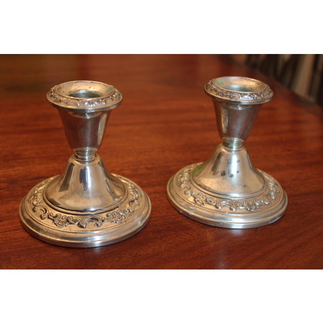 Vintage Mid 20th Century Gorham Sterling Cement Filled Candlestick