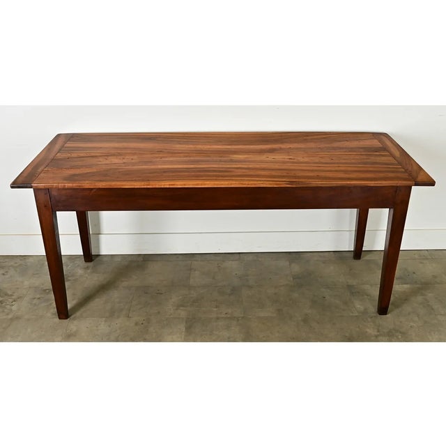 Farmhouse French 19th Century Solid Walnut Farmhouse Dining Table For Sale - Image 3 of 12