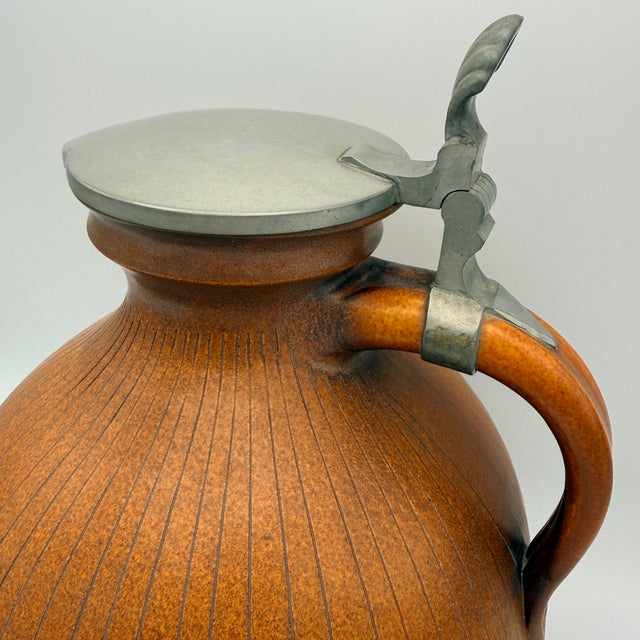 Large Handled Jug with Pewter Lid from Wilhelm Kagel, 1950s For Sale - Image 4 of 10