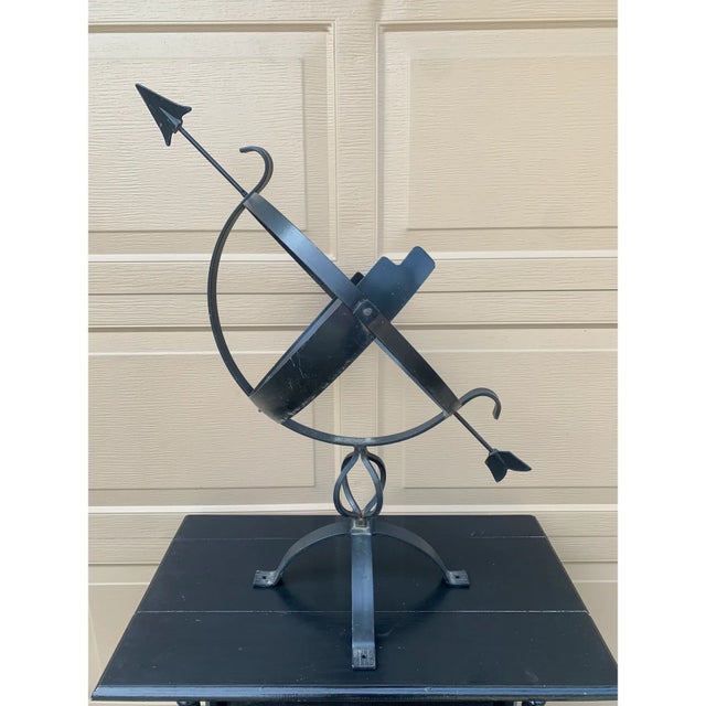 Late 20th Century Large Classical Iron Armillary Sphere Garden Sculpture on Stand – English Estate Style For Sale - Image 10 of 12