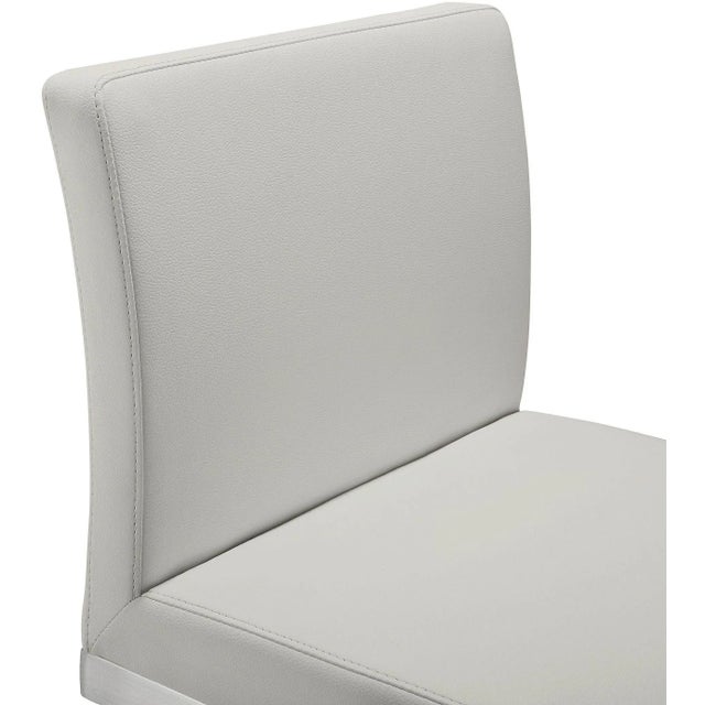 2020s Parma Light Grey Vegan Leather & Steel Counter Stools - Set of 2 For Sale - Image 5 of 11