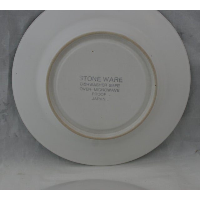 Vintage 70s Haniwa Ranmaru Capri Pattern Stoneware Cups & Saucers - 8 Pieces For Sale - Image 13 of 13