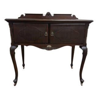 Vintage Georgian Revival Mahogany Tea Server Hostess Cabinet For Sale