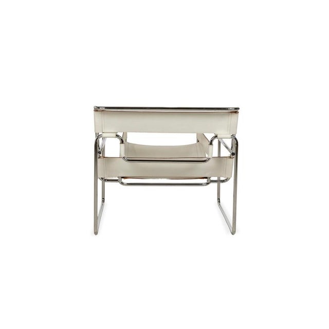 Bauhaus Wassily Chair in Cream Leather by Marcel Breuer for Knoll Inc. / Knoll International For Sale - Image 11 of 13