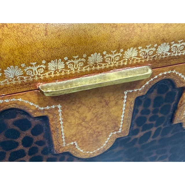 Brown Maitland-Smith Leather Clad Storage Coffee Table, Vintage For Sale - Image 8 of 12