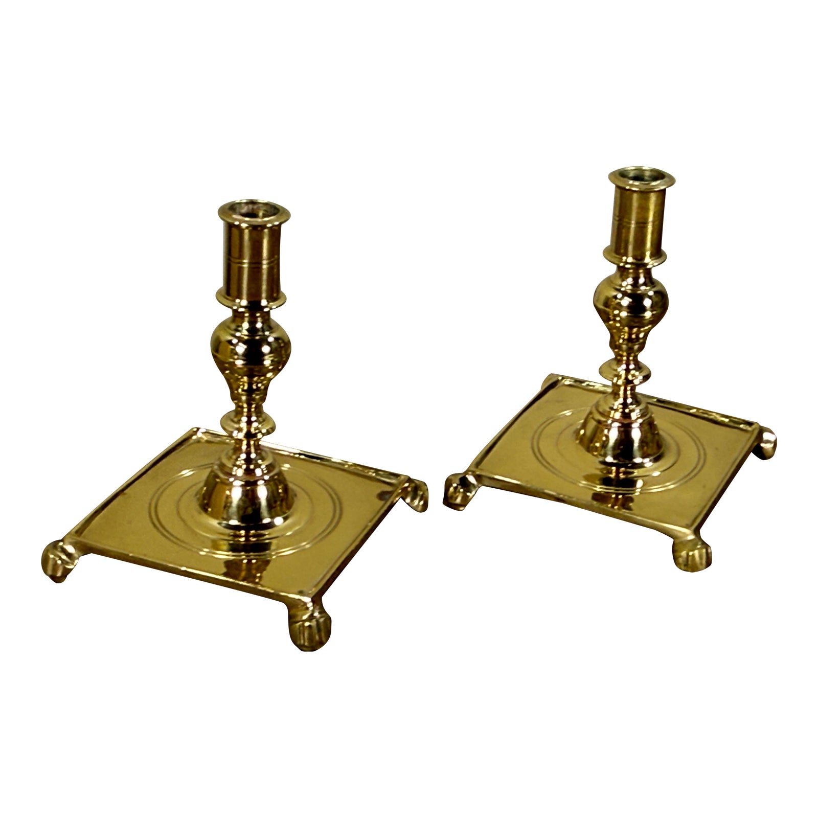 Vintage Virginia Metalcrafters Brass Candlesticks for Colonial Williamsburg - A Pair