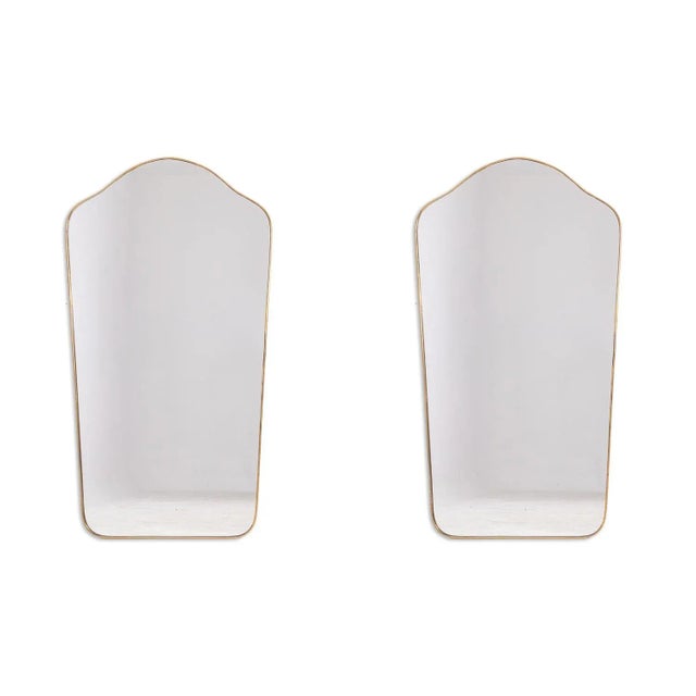 Metal Gendarme Hat Shaped Mirrors, 1970s, Set of 2 For Sale - Image 7 of 7