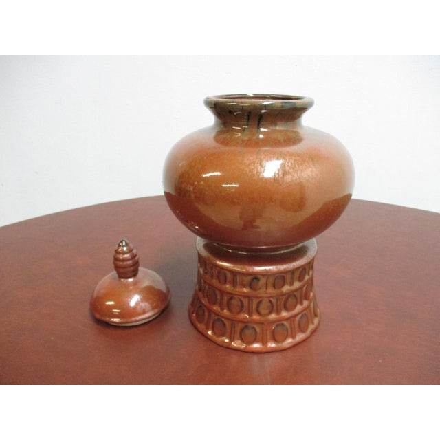 1980s Bombay Company Asian Inspired Glaze Terra Cotta Urn Vase For Sale - Image 4 of 7
