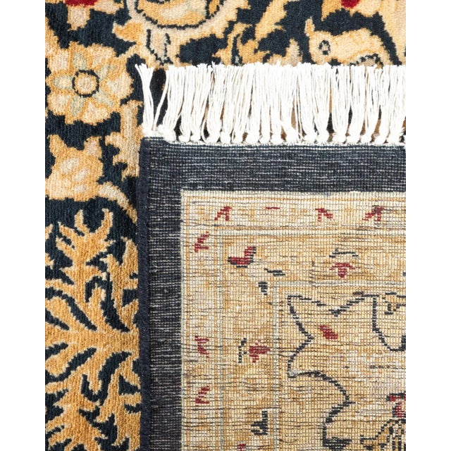 2000 - 2009 Mogul, One-of-a-Kind Hand-Knotted Area Rug in Black, 6' 1" x 8' 8" For Sale - Image 5 of 8