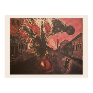 XL 1999 After Chagall "The Flying Bouquet" Limited Edition Numbered Poster For Sale
