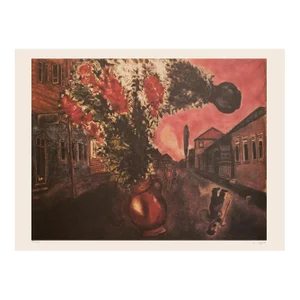 XL 1999 After Chagall "The Flying Bouquet" Limited Edition Numbered Poster