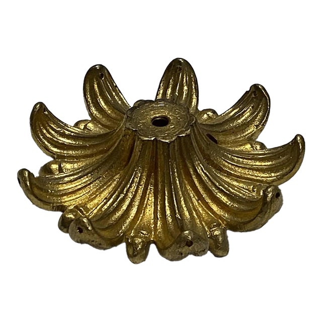 Vintage, Cast Brass, Decorative, Lamp/Light/Chandelier Bobeche. Spain. 2-1/2" D For Sale