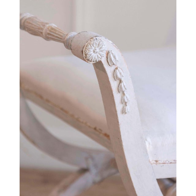 18th Century Gustavian stool with handles, scraped to original paint For Sale - Image 4 of 9