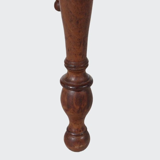 Early 19th Century Sheraton Tiger Maple & Cherry 2-Drawer Sewing Table With Sandwich Glass Knobs For Sale - Image 12 of 12