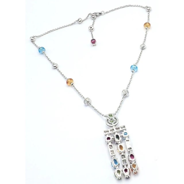 18k White Gold Diamond Color Stones Allegra Necklace by Bulgari. Part of Bulgari's Beautiful "Allegra" Collection....