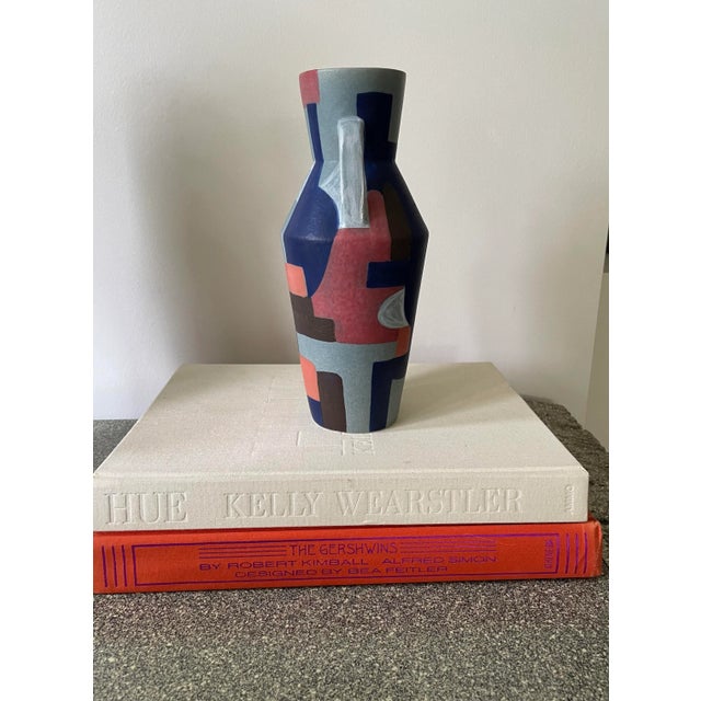 Hand-Painted Geometric Modernist Urn Vase For Sale - Image 4 of 11