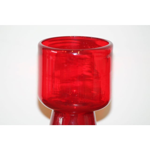 Modern Vintage Crate & Barrel Studio Art Glass Candle Holder / Vase For Sale - Image 3 of 6