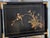 Mid 20th Century Vintage Chinoiserie Black Lacquer Mirror | Hand-Painted Bird & Blossom Panel With Brass Corners For Sale - Image 5 of 6