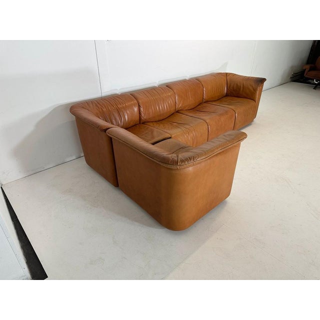 Tan Modular Leather Sofa from Wittmann, Set of 5 For Sale - Image 8 of 17