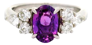 1.55 Carat Purple-Pink Color-Change Sapphire Diamond Platinum Ring, Size 5.25