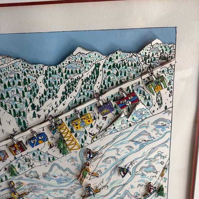 Vintage James Rizzi “Ski Weekend” 3d Layered Serigraph Art Signed & Numbered 23/150 For Sale - Image 12 of 12