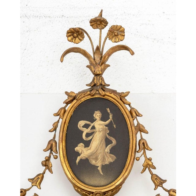 English Adam Style Giltwood Oval Mirrors, Pair For Sale - Image 3 of 12