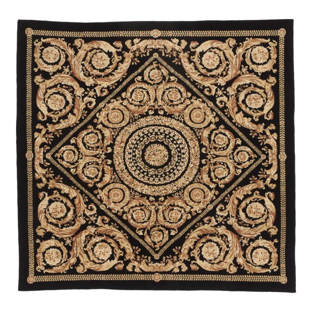 Early 21st Century Vintage Hand Knotted Savonnerie Rug. 7'10"x 8' For Sale