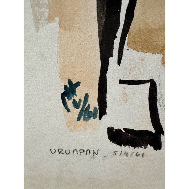 1960s Henry Emil Salloch Original Watercolor on Paper Street Scene, Uruapan Mexico. 1961. For Sale - Image 5 of 6
