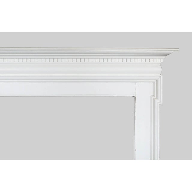 White Antique English Mantel With Moulding and Dentil Trim For Sale - Image 8 of 9