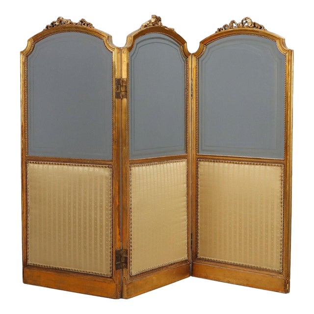 Gilded Wooden Screen For Sale