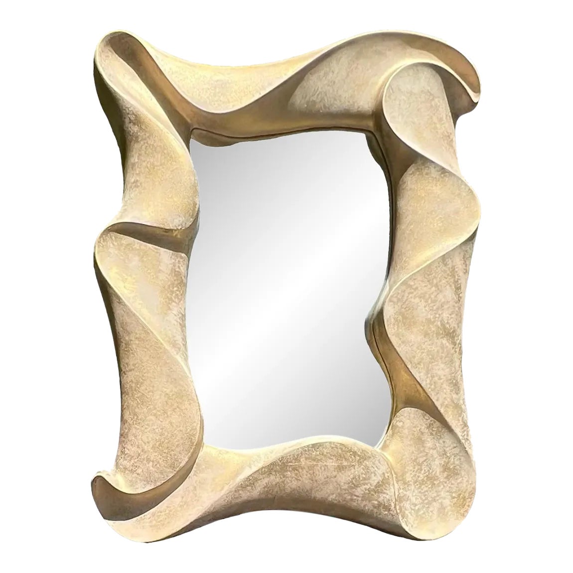 Large 1980s Signed David Marshall Abstract Sculptural Wave Wall