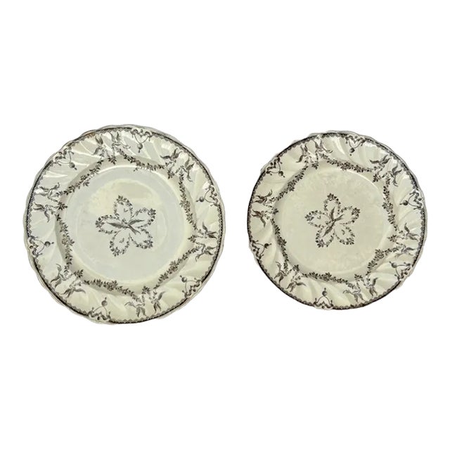 Circa 1880 Set of Two Plates by Clarendon p.b.&s, Graduated Sizes For Sale